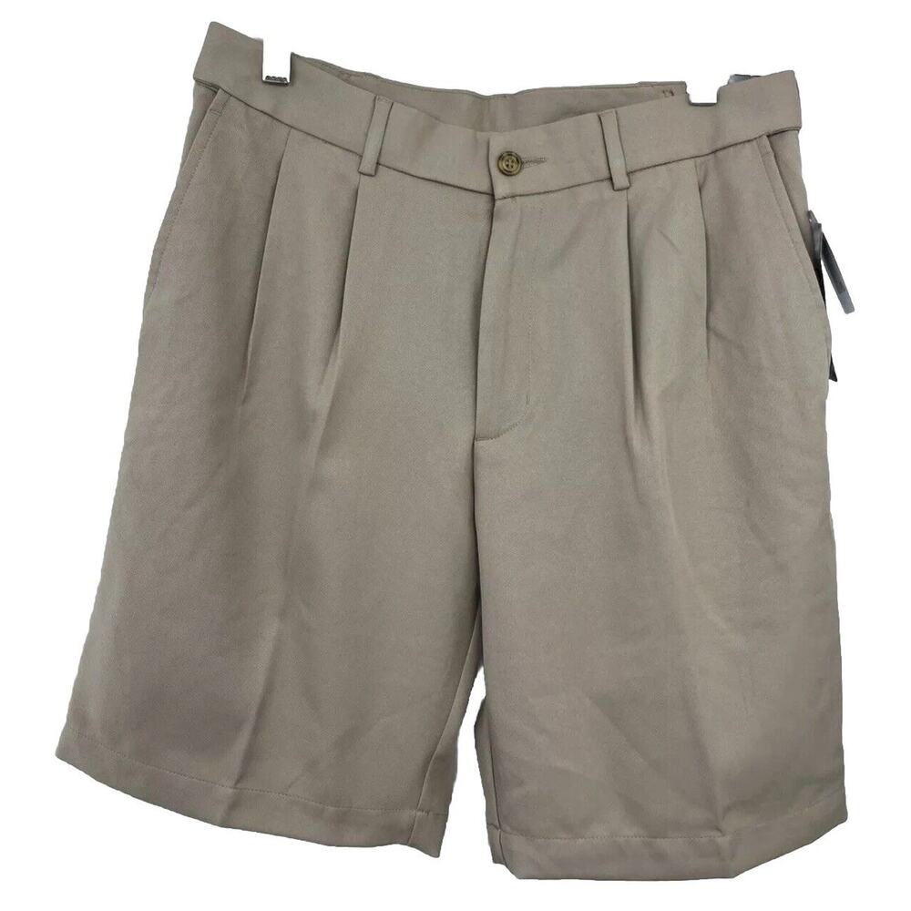 PGA Tour Shorts 30 Men's Double Pleated Expandable Waistband Chinchilla NWT $60